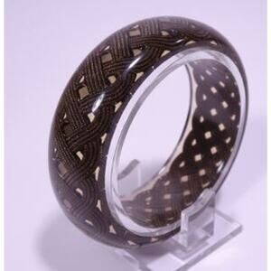 Pono by Joan Goodman Women's Metallic Braided Chunky Lucite Bangle Bracelet